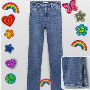 Zara Skinny Hi-Rise jeans with side slit